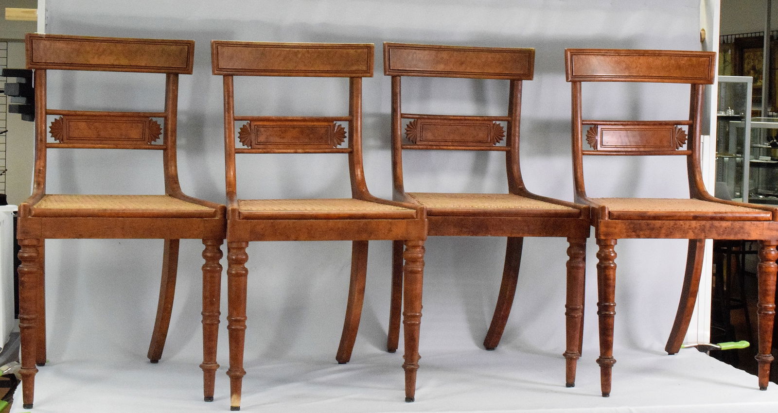 SET OF FEDERAL BIRDSEYE MAPLE DINNING ROOM CHAIRS (1 of 10)