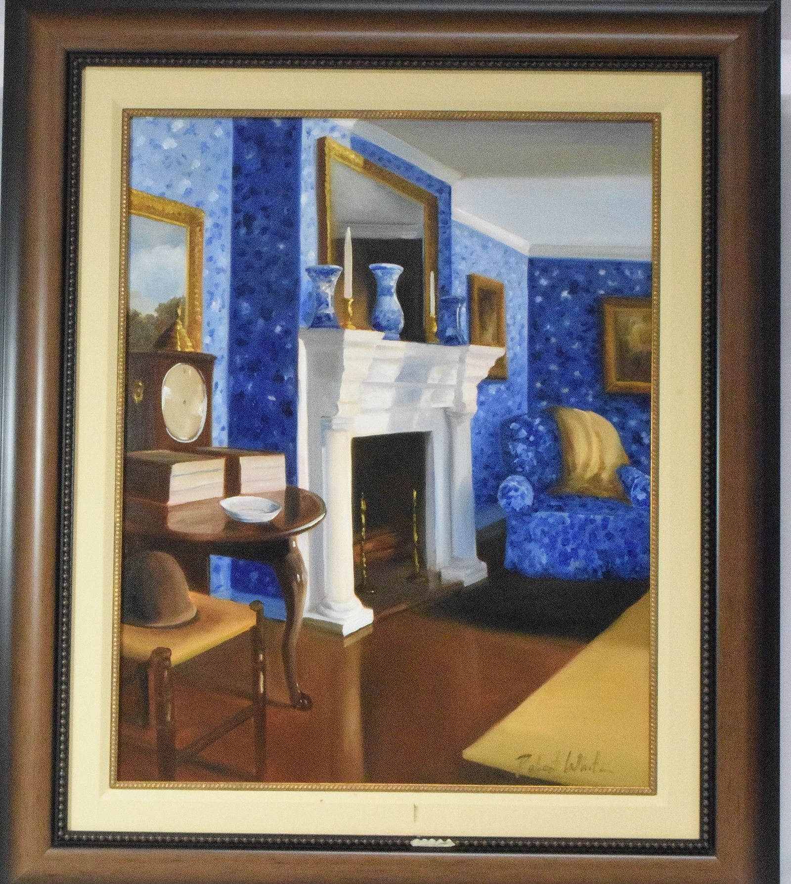 ROBERT KENNETH WHITE "BLUE ROOM" PAINTING (1 of 6)