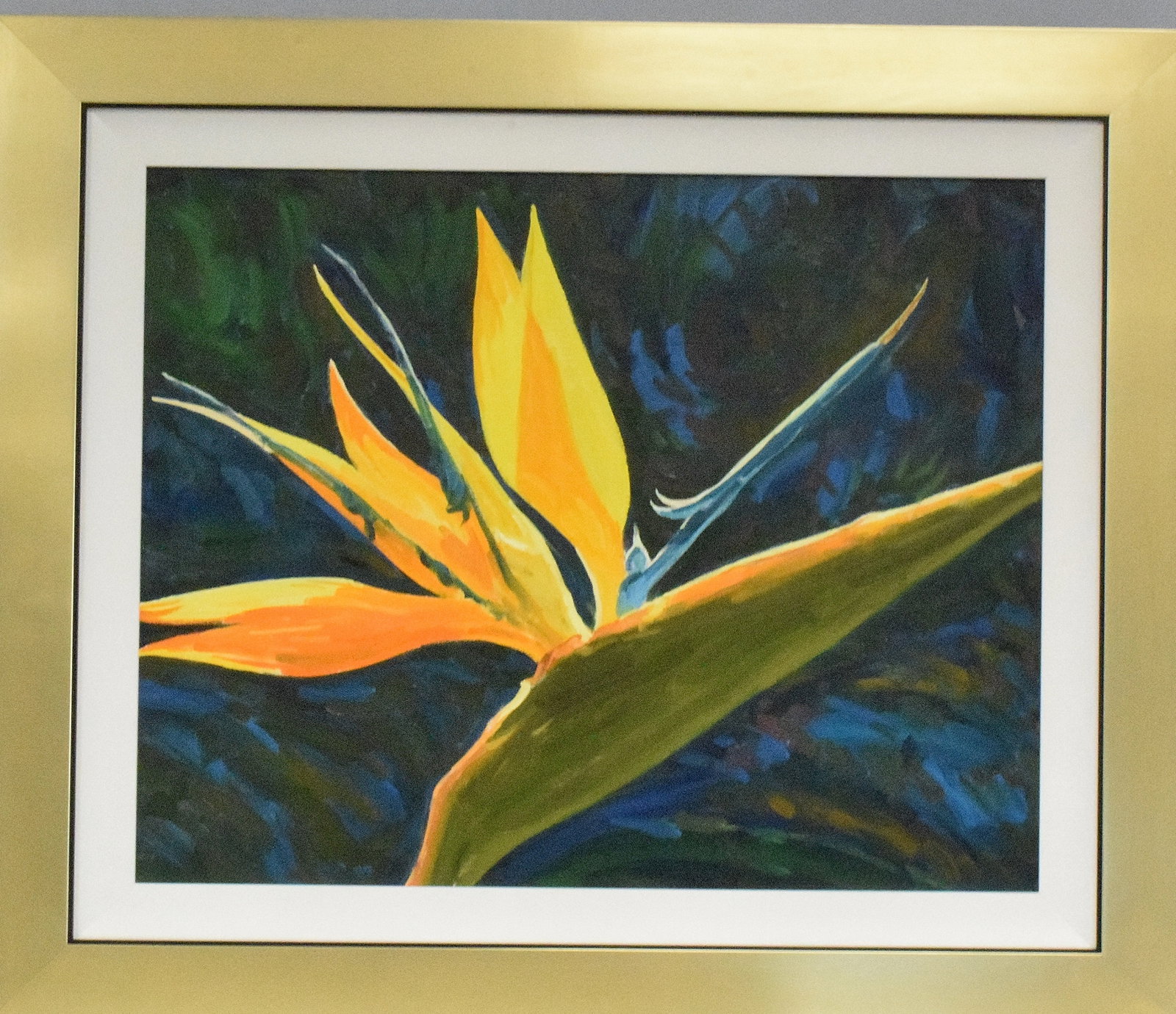 LINDSAY DAWSON "BIRD OF PARADISE" PAINTING: Lindsay Dawson (Born 1959) is active/lives in California. Lindsay Dawson is known for Figures and bygone era scenes. Framed oil on canvas with COA. Image 30 inches x 24 inches. Frame 39 x 33inches. Sh