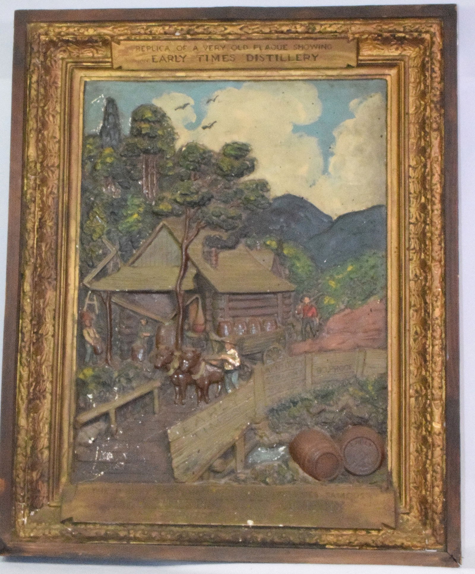 EARLY TIMES DISTILLERY PLASTER ADVERTISING SIGN (1 of 7)