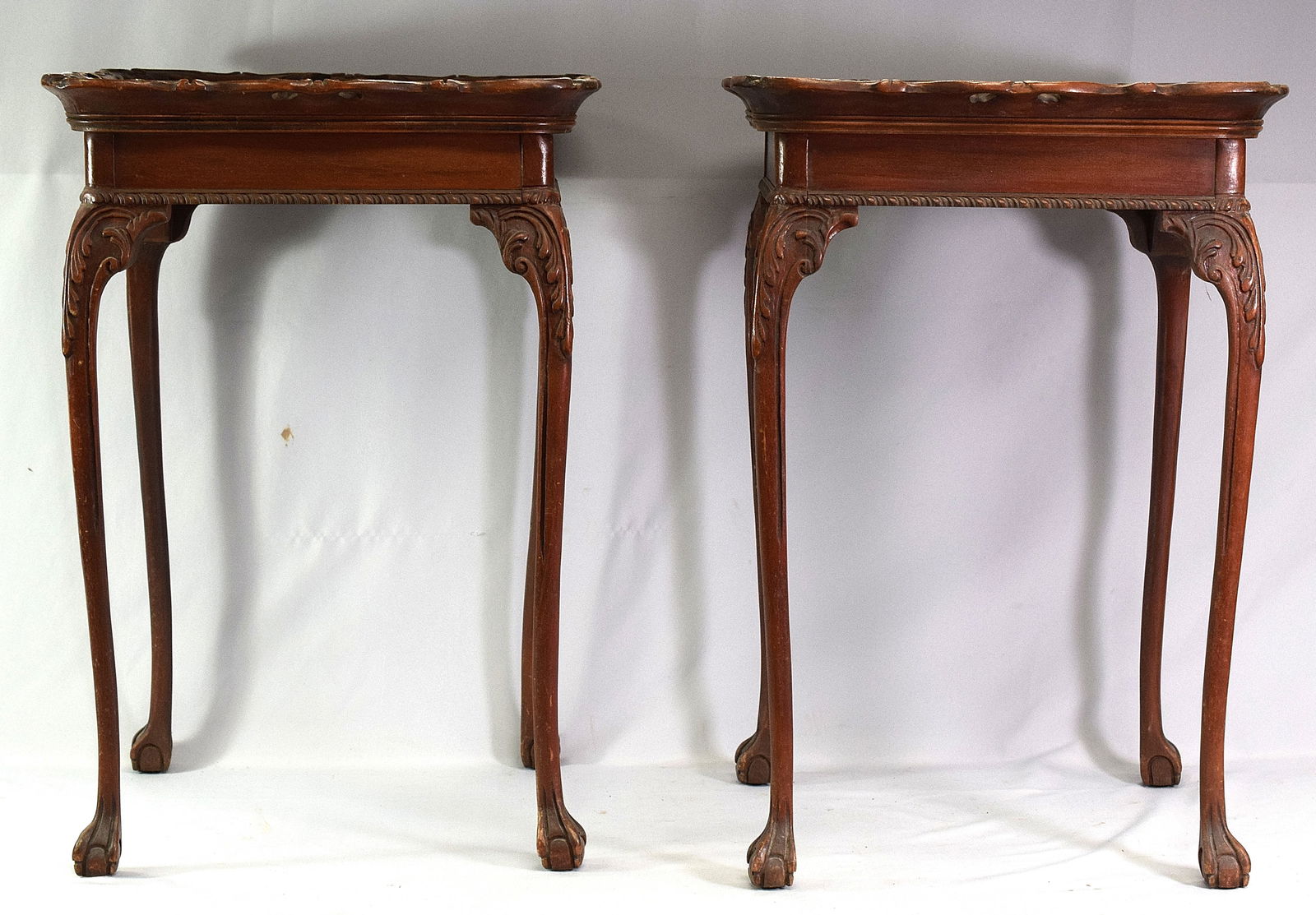 PAIR OF MAHOGANY SIDE or END TABLES (1 of 7)