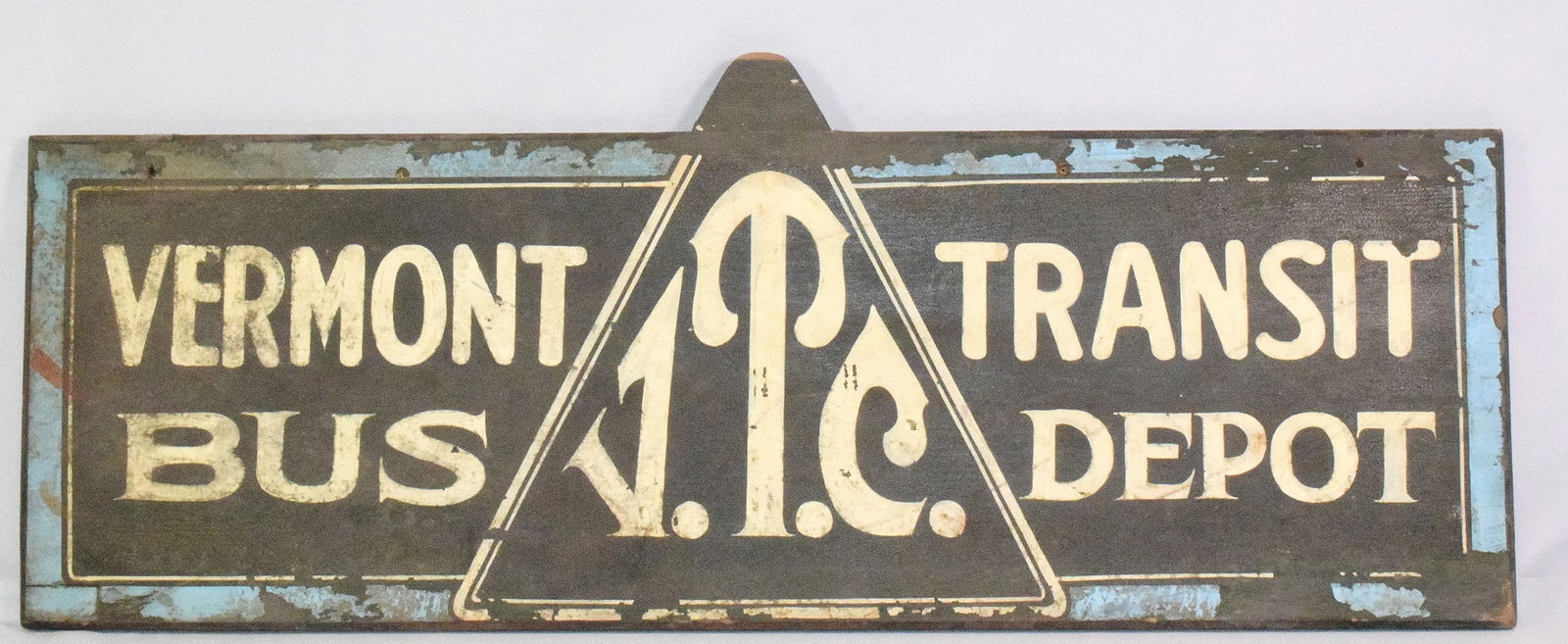 WOODEN VERMONT TRANSIT BUS DEPOT SIGN (1 of 3)