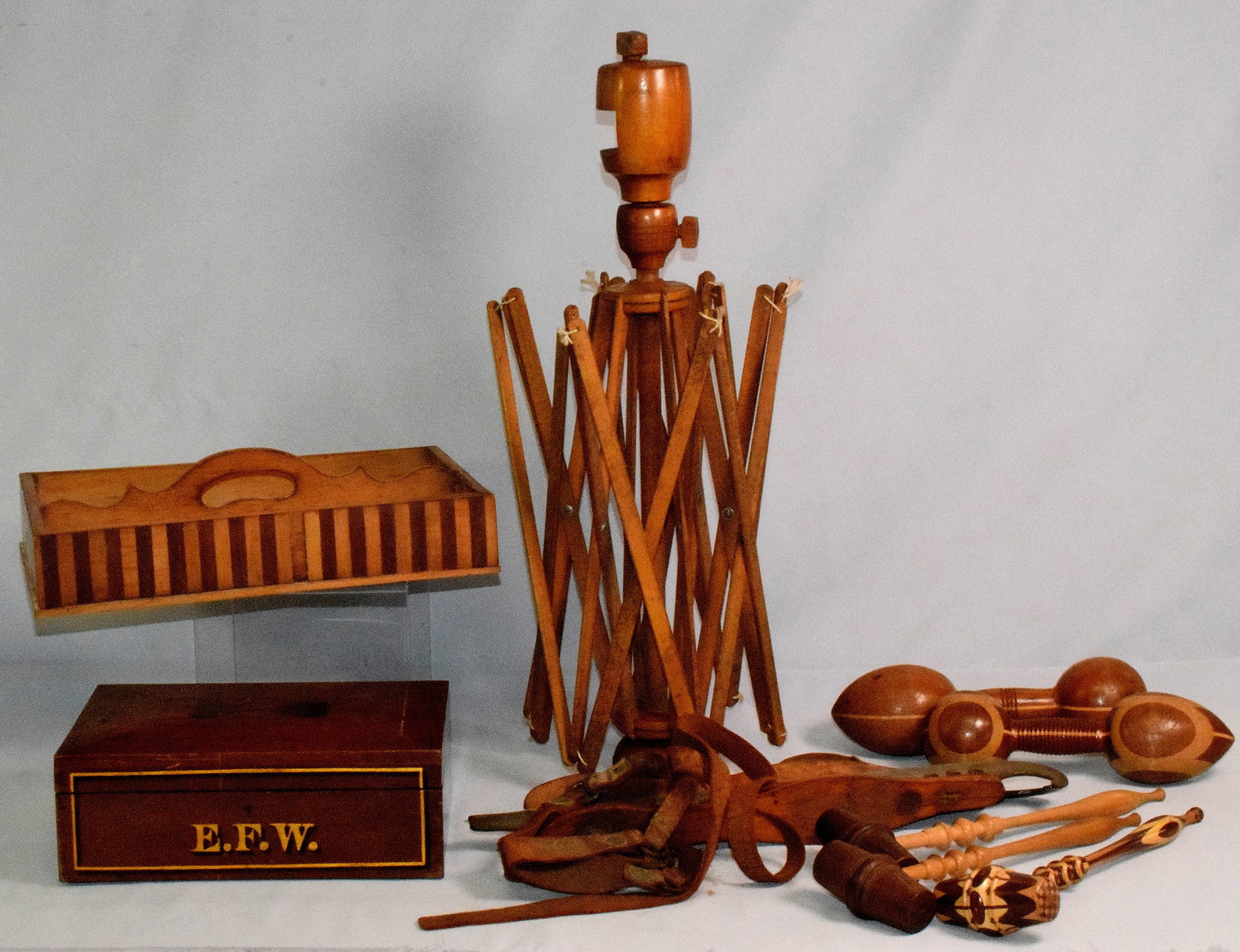 ASSEMBLED GROUPING OF WOODEN WARE (1 of 6)