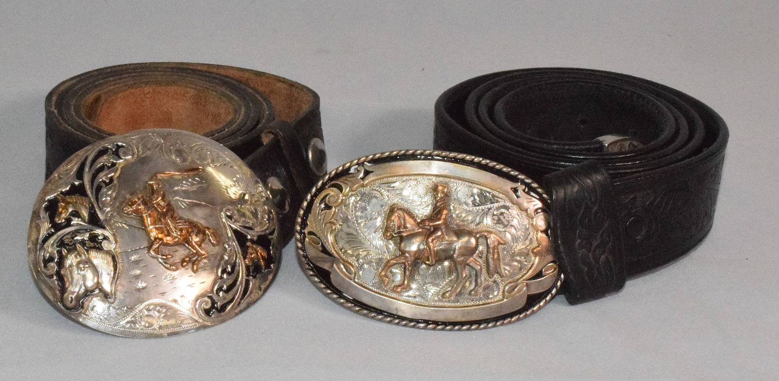 COMSTOCK & IRVINE & JACKENS BUCKLE & LEATHER BELT (1 of 4)