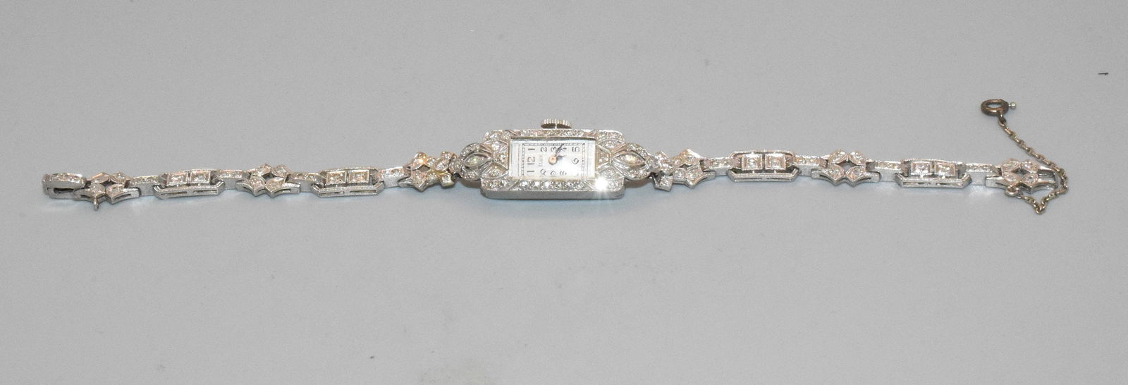 PLATINUM DIAMOND LADY'S ELGIN WRIST WATCH (1 of 6)