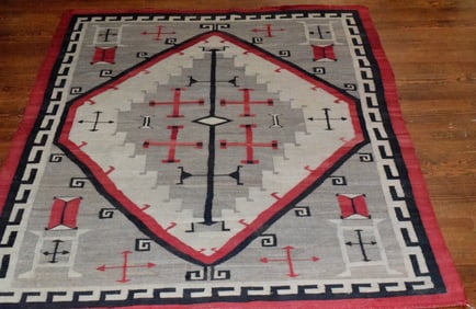 LARGE EARLY NATIVE AMERICAN RUG