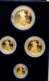 1994 4-COIN AMERICAN GOLD EAGLE SET (w/BOX & COA)