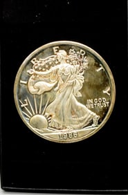 1986 ONE TROY  POUND .999 FINE SILVER EAGLE COIN