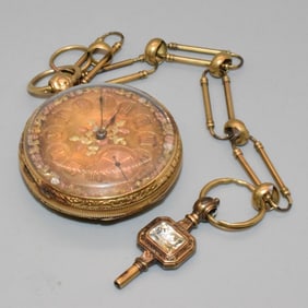 M J TOBIAS 18K GOLD POCKET WATCH