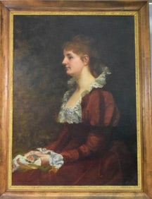 FRANCES DAVIS MILLET OIL PORTRAIT  PAINTING