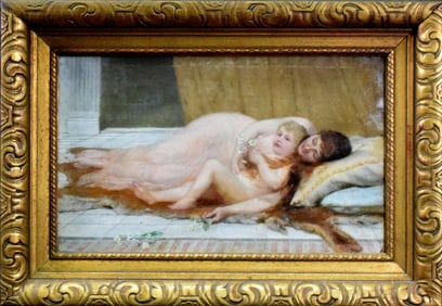 FRANCIS DAVIS MILLET CLASSICAL REPOSE OIL PAINTING
