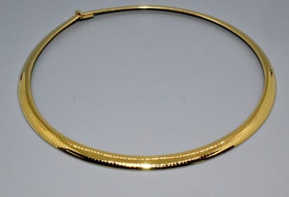 14K ITALY YELLOW GOLD CHOKER NECKLACE
