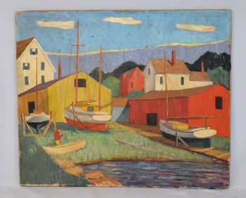 FRANK HOWARD KIDDER OAK BLUFFS OIL PAINTING