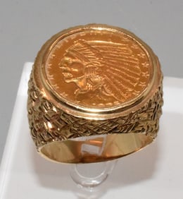 1925 2 1/2 GOLD DOLLAR 14K YELLOW GOLD MEN'S RING