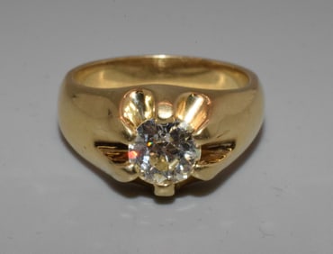 MEN'S 14K SOLITAIRE DIAMOND RING
