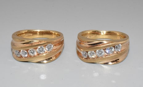PAIR 14K DIAMOND BANDS