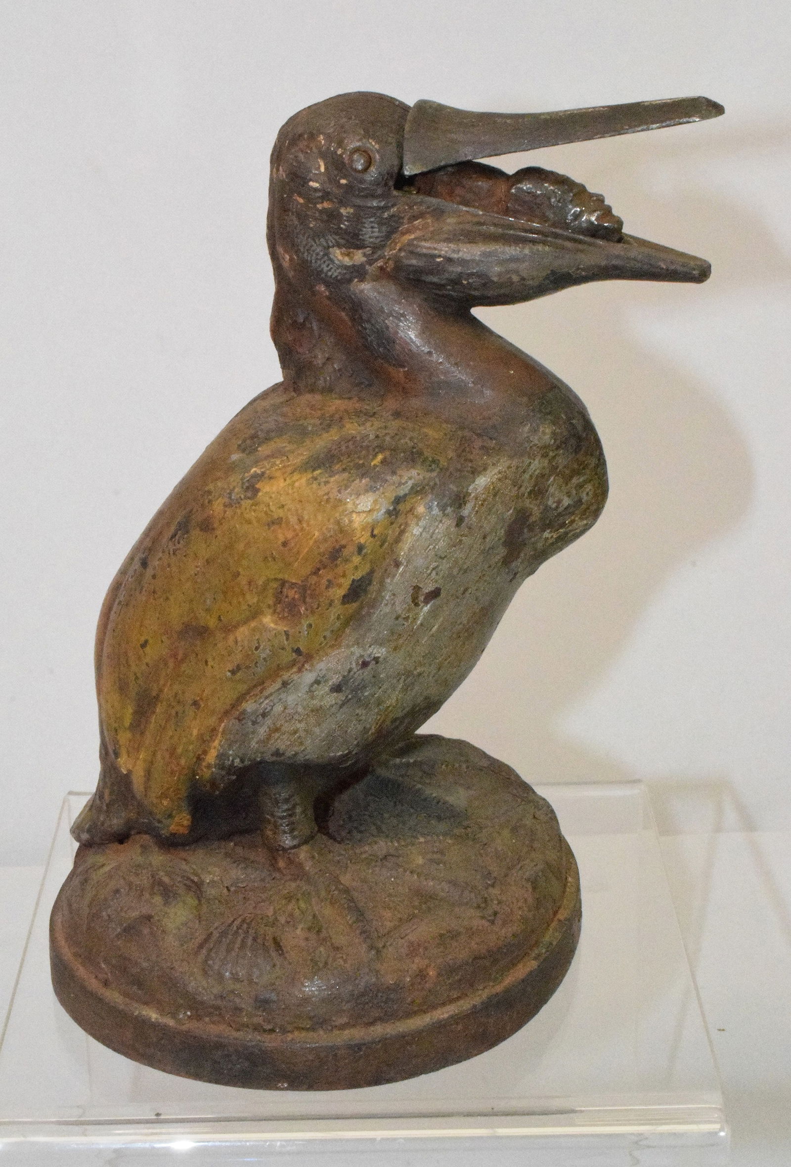 J & E STEVENS PELICAN MECHANICAL CAST IRON BANK (1 of 7)