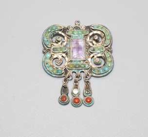 SIGNED MATL STERLING SILVER PIN