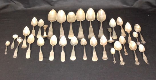ASSEMBLED COIN SILVER & STERLING SPOONS