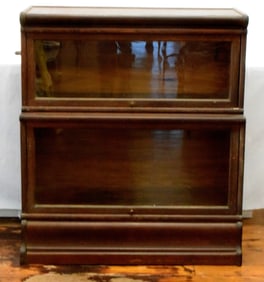 GLOBE WEINICKE TWO SECTION STACK OAK BOOKCASE