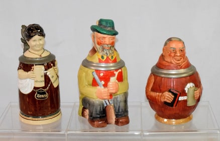 GROUPING OF GERMAN CHARACTER STEINS