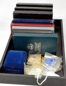 ASSEMBLED SILVER COMMEMORATIVES & COINS