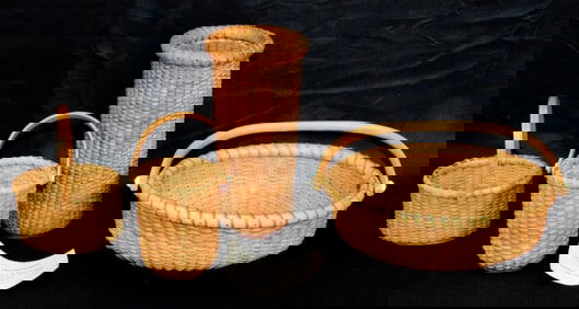 (4) MINIATURE NANTUCKET LIGHTSHIP BASKETS
