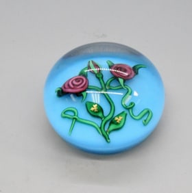 CHARLES KAZIUN ART GLASS PAPERWEIGHT