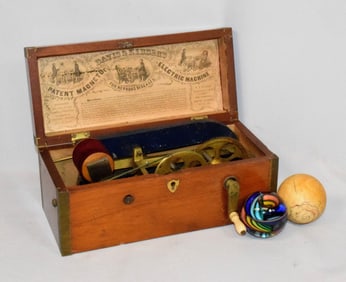 (3) MARBLE, CUE BALL & DAVIS & KIDDER'S MACHINE