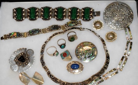 (7) ASSEMBLED MEXICAN STERLING SILVER JEWELRY