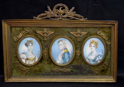 BONE PORTRAIT MINIATURES OF NAPOLEAN AND WIVES