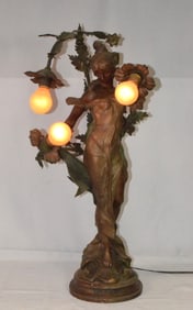 GALATEA  FIGURAL NEWEL POST LAMP