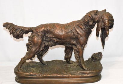 AFTER JULES MOIGNIEZ ARMOR BRONZE DOG SCULPTURE