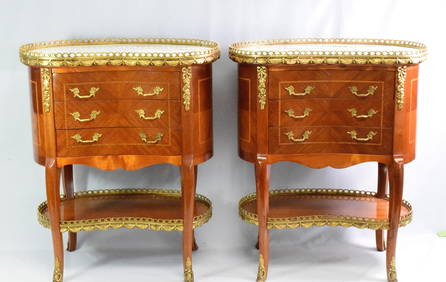 FRENCH LOUIS XV STYLE KIDNEY SHAPE SIDE STANDS (1 of 12)