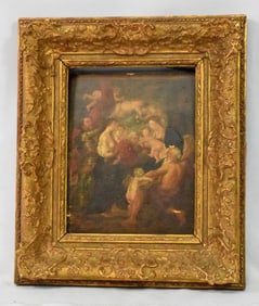 OLD MASTER STYLE GERMAN OIL PIANTING ON WOOD