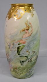 AMERICAN WILLETS  BELLEEK NAUTICAL MERMAID VASE