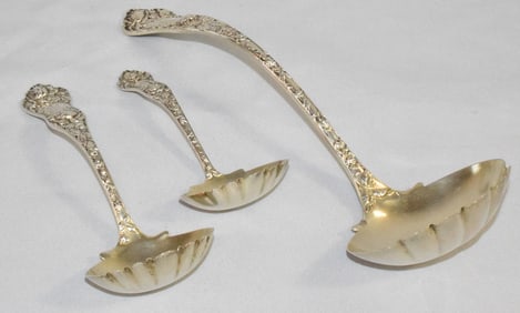 (3) GEORGE SHIEBLER STERLING SILVER LADLES