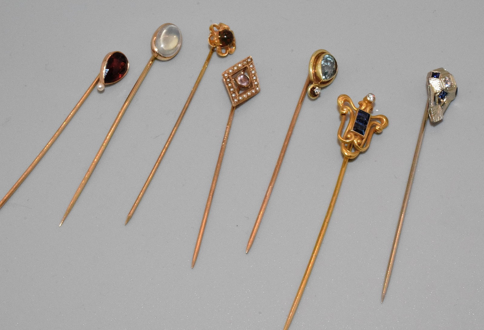 (7) GOLD ASSEMBLED ANTIQUE STICKPINS (1 of 5)