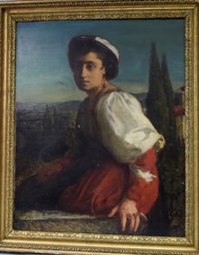 19TH ITALIAN SCHOOL PORTRAIT OIL PAINTING