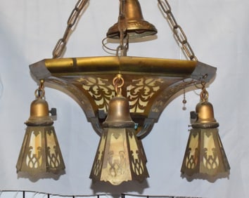 ARTS & CRAFTS STYLE HANGING CHANDELIER