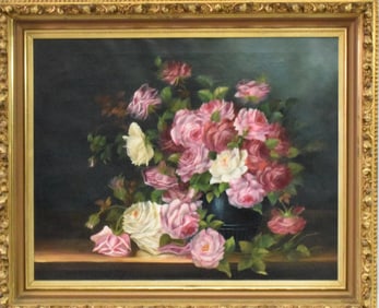 LATE 19TH NEW ENGLAND STILL LIFE OIL PAINTING