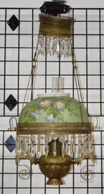 19TH C VICTORIAN HANGING OIL LAMP