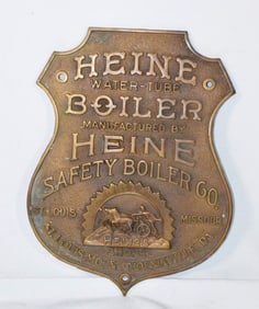 HEINE BRONZE BOILER ADVERTISING PLATE