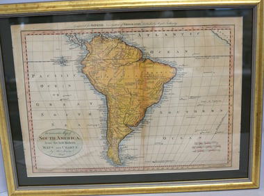 1789  MAP OF SOUTH AMERICA BY THOMAS BOWEN