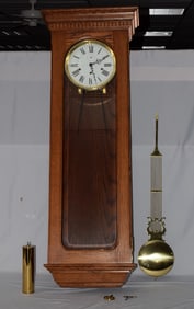 20TH C OAK HANGING CLOCK