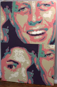 OP ART PORTRAIT OF JOHN F. KENNEDY & JACKIE