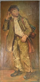 1907 E. LOTERELLA  SHOESHINE BOY OIL PAINTING