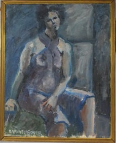MANNER OF RAPHAEL SOYER SEATED NUDE WOMAN PAINTING
