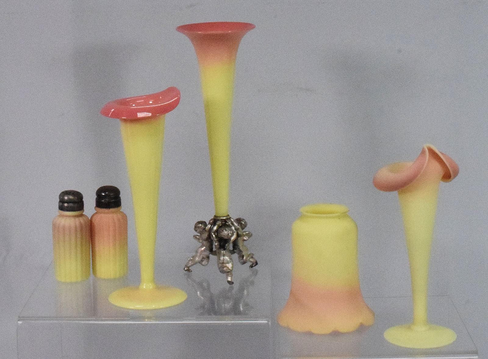 ASSEMBLED PAIRPOINT MT WASHINGTON BURMESE GLASS (1 of 2)