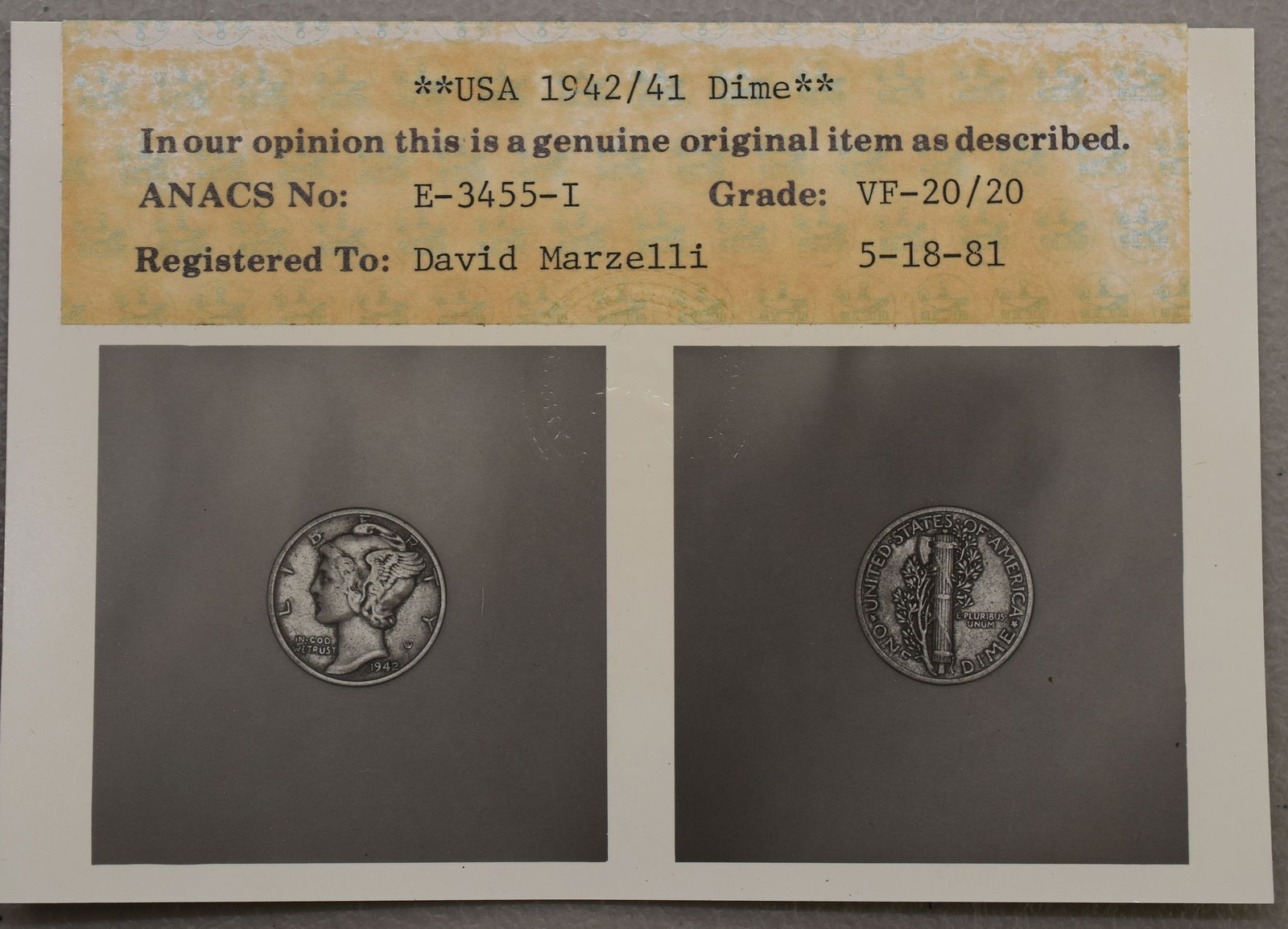 US SILVER 1942-D 42 OVER 41 MERCURY DIME (1 of 7)